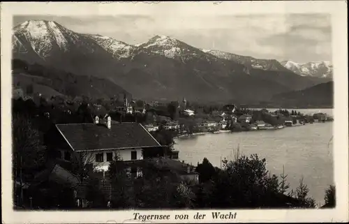 Ak Tegernsee in Oberbayern, See, Berge, Wohnhäuser, Kirche