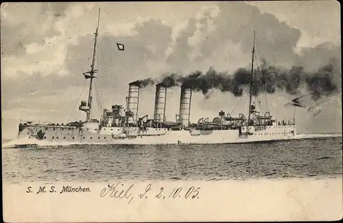 Ak Deutsches Kriegsschiff, SMS München, Kaiserliche Marine