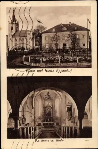 Ak Eppendorf in Sachsen, Pfarre, Kirche, Innenansicht, Liedanzeiger 