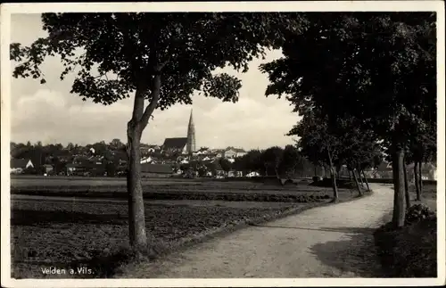 Ak Velden an der Vils, Panorama vom Ort, Blick von einer Allee aus