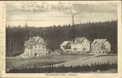 Ak Rehefeld Zaunhaus Altenberg im Erzgebirge, Villen, Waldlandschaft