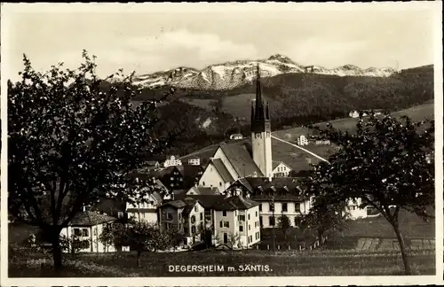 Ak Degersheim Kt. St. Gallen Schweiz, Panorama vom Ort m. Säntis