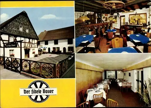 Ak Raversbeuren in Rheinland-Pfalz, Restaurant Der fidele Bauer, Außen- u. Innenansicht