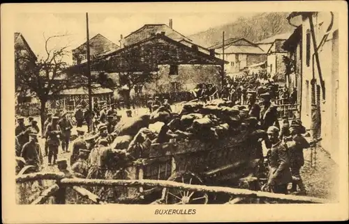 Ak Buxières sous les Côtes Buxerulles Meuse, Deutsche Soldaten, I. WK