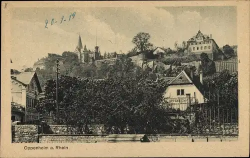 Ak Oppenheim am Oberrhein, Teilansicht der Stadt