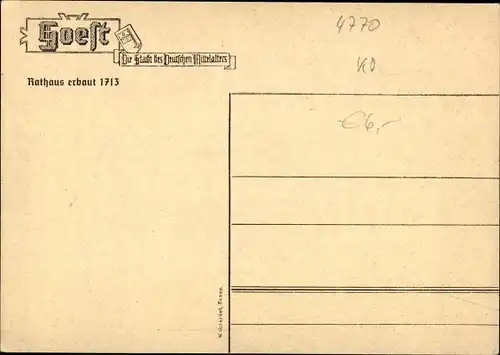 Ak Soest in Westfalen, Rathaus, Vorderansicht