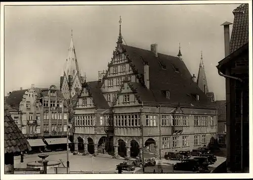 Ak Paderborn in Nordrhein Westfalen, Rathaus, Domturm