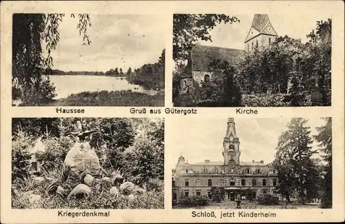 Ak Güterfelde Stahnsdorf Potsdam Mittelmark Brandenburg, Gütergotz, Schloss, Kirche, Haussee