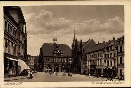 Ak Minden in Westfalen, Marktplatz mit Rathaus