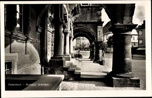 Ak Paderborn in Nordrhein Westfalen, Rathaus, Arkaden