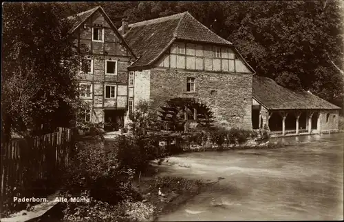 Ak Paderborn in Nordrhein Westfalen, Alte Wassermühle