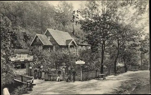 Ak Brotterode Trusetal in Thüringen, Gasthaus zum Trusenthaler Wasserfall