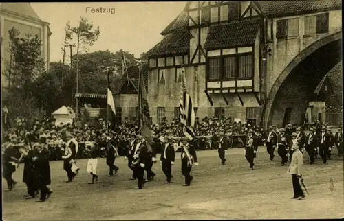 Ak Hamburg, 16. Deutsches Bundesschießen 1909, Festzug