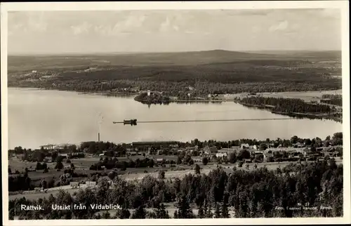 Ak Rättvik Schweden, Utsikt fran Vidablick