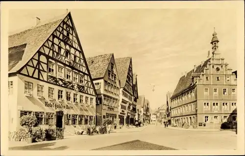 Ak Dinkelsbühl in Mittelfranken, Marktplatz, Hotel goldne Rose, Ratskeller