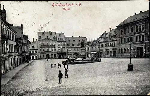 Ak Reichenbach im Vogtland, Marktplatz