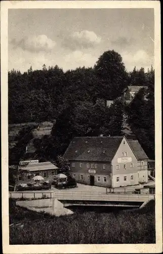 Ak Zwiesel Berggießhübel in Sachsen, Gasthaus Zwieselmühle, Inh. Willy Wegerdt