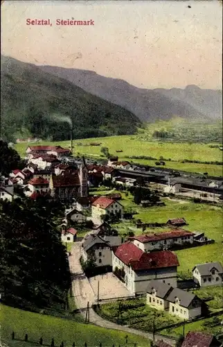 Ak Selzthal Steiermark, Kirche, Panorama vom Ort