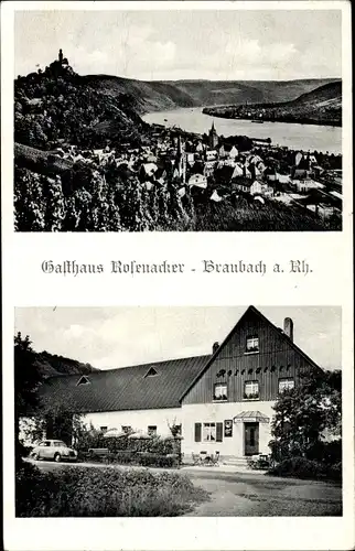 Ak Braubach am Rhein, Gasthaus Rosenacker, Bes. Walter Gras