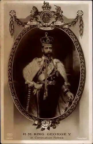 Ak King George V., König Georg V. von England, Coronation Robes, EAS 3842