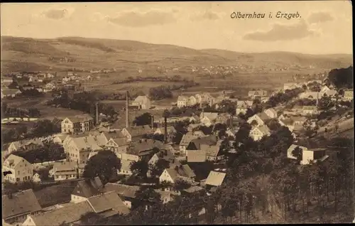 Ak Olbernhau im Erzgebirge Sachsen, Panorama vom Ort