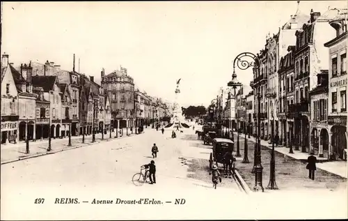 Ak Reims Marne, Avenue Drouet d'Erlon 