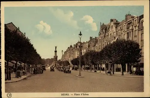 Ak Reims Marne, Place d'Erlon 