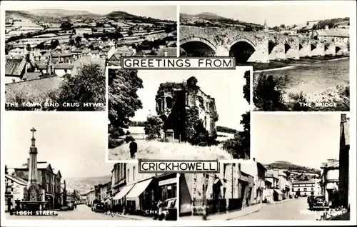 Ak Crickhowell Wales, Castle, Crug Hywel, High Street, Bridge