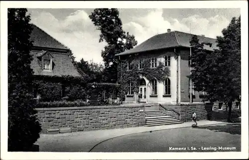 Ak Kamenz in Sachsen, Lessing Museum, Steintreppe