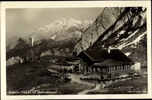 Ak Grainau in Oberbayern, Hochalm, Wettersteinwand, Berge