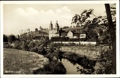 Ak Schöntal in Baden Württemberg, Jagst, Fluss, Kirche, Wohnhäuser
