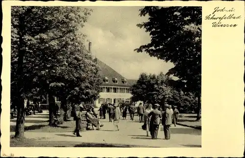 Ak Bad Wiessee in Oberbayern, Jodbad, Schwefelbad, Passanten