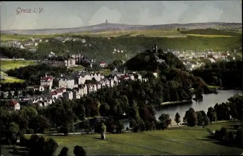 Ak Greiz in Thüringen, Panoramablick auf die Stadt