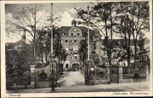 Ak Chemnitz Sachsen, Städtisches Krankenhaus