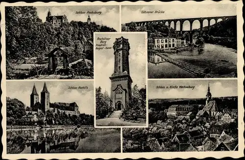 Ak Rochlitz an der Mulde, Rochlitzer Berg, Friedrich August Turm, Schloss