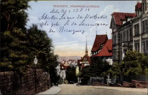 Ak Pforzheim im Schwarzwald, Schwarzwaldstraße