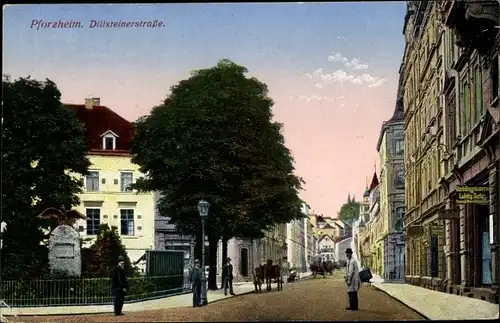 Ak Pforzheim im Schwarzwald, Dillsteiner Straße, Denkmal