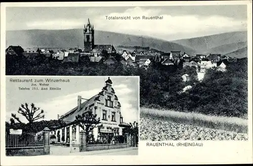 Ak Rauenthal Eltville am Rhein Hessen, Restaurant zum Winzerhaus, Inh. Jos. Weber