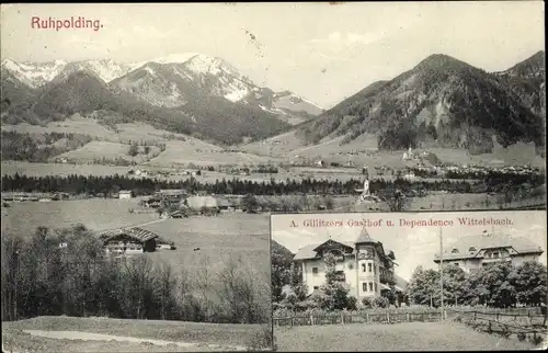 Ak Ruhpolding in Oberbayern, Gasthof u. Dependence Wittelsbach, Inh. A. Gillitzer