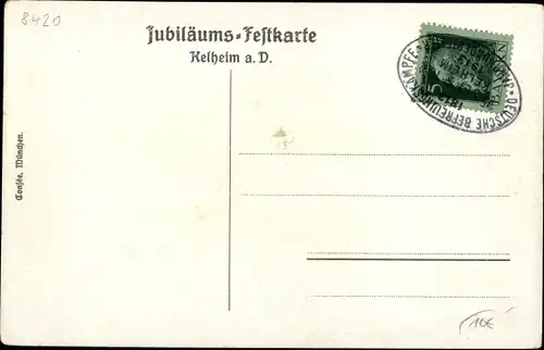 Künstler Ak Sailer, Kelheim an der Donau, 100 Jahrfeier Befreiungskämpfe 1913, Befreiungshalle