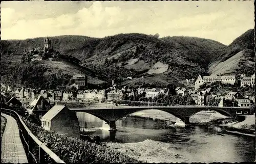 Ak Cochem im Landkreis Cochem Zell Rheinland Pfalz, Neue Brücke, Burg, Wohnhäuser
