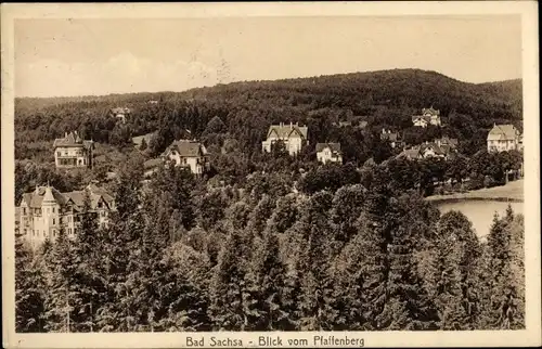 Ak Bad Sachsa in Niedersachsen, Totalansicht vom Ort, Blick vom Pfaffenberg