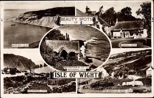 Ak Isle of Wight England, Alum Bay, The Needles, Godshill, Undercliff, Niton, Bonchurch