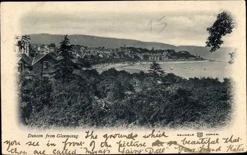 Ak Dunoon Schottland, Panoramic view from Glenmorag