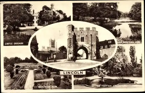 Ak Lincoln East Midlands England, Potter Gate, Castle Grounds, Boultham Park, Lake, Arboretum