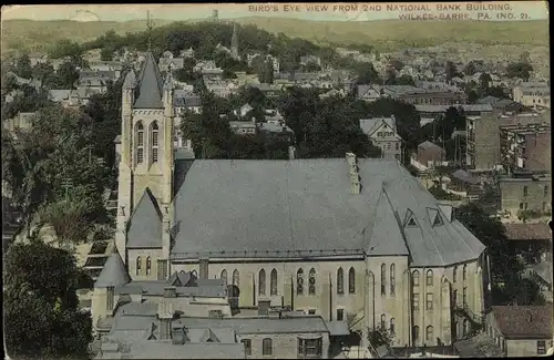 Ak Wilkes Barre Pennsylvania USA, Bird's eye view from 2nd National Bank Building, Cathedral