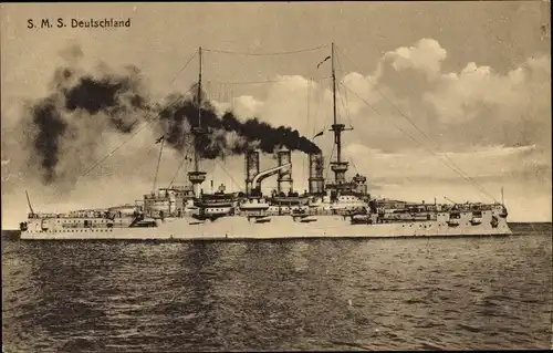 Ak Deutsches Kriegsschiff, SMS Deutschland, Kaiserliche Marine