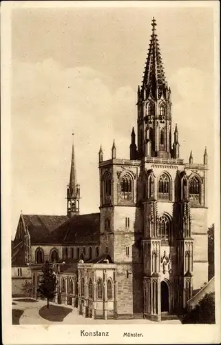 Ak Konstanz am Bodensee, Münsterkirche, Außenansicht