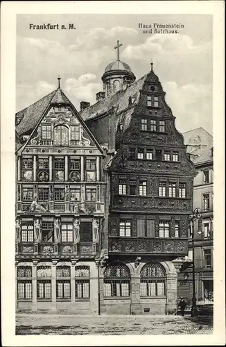 Ak Frankfurt am Main, Haus Frauenstein, Salzhaus, Außenansicht