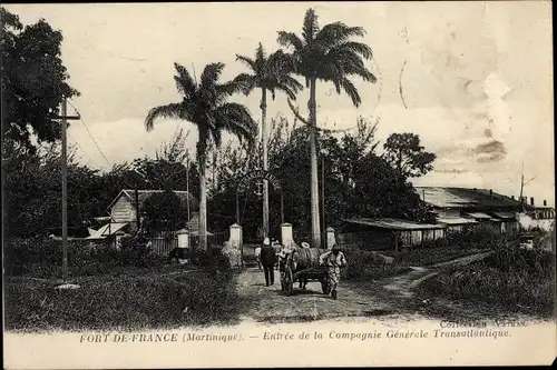 Ak Fort de France Martinique, Entrée de la Compagnie Générale Transatlantique